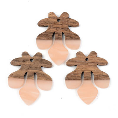 Opaque Resin & Walnut Wood Pendants
