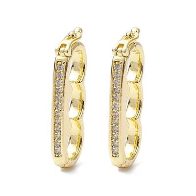 Brass Micro Pave Clear Cubic Zirconia Twister Clasps
