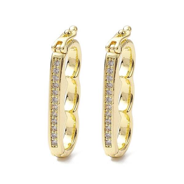 Brass Micro Pave Clear Cubic Zirconia Twister Clasps