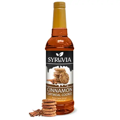 Syruvia Cinnamon Oatmeal Cookie Syrup - 25.4 fl oz. Premium Coffee Flavoring. Kosher, and Gluten-Free. Perfect for Drinks, So...