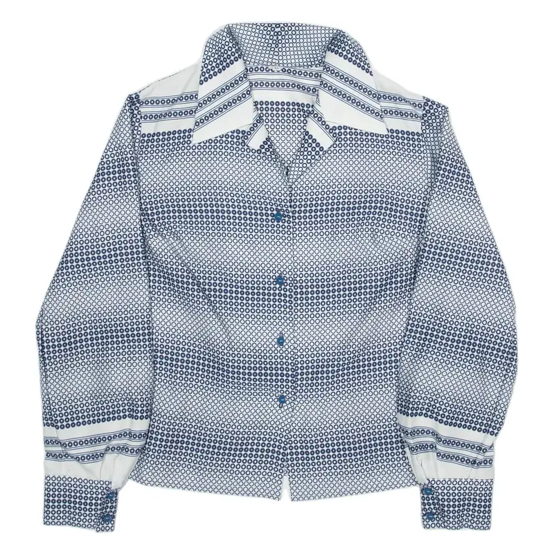 Shirt Blue Geometric Long Sleeve Womens L
