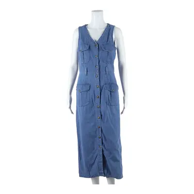 CALIFORNIA GOLD RUSH Womens Tea Dress Blue Denim Sleeveless Long S