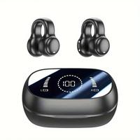 Wireless Earphone, Ear Clip Design Earbuds, Electronic Sports Headset with Large Screen Earphone LED Digital Display, TWS Hea...