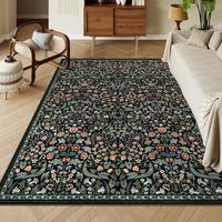 Lahome Floral Washable Rug, Large Rugs for Living Room, Soft Boho Bedroom Rugs, Non Slip Botanical Ultra Thin Floor Carpet fo...