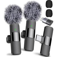 mini Wireless Lavalier Microphones, Rechargeable Lapel Mic, Professional Microphone for iPhone/Type-C Phones, Omnidirectional...