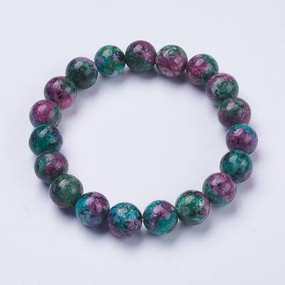Synthetic Ruby in Zoisite Beaded Stretch Bracelets