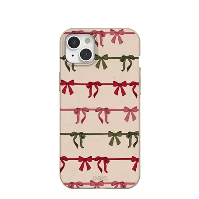 Seashell Holiday Bows iPhone 15 Plus Case