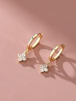 1 Pair Women's Elegant Rhinestone Star Dangle Earrings, Elegant Minimalist Earrings, Exquisite Trendy Cubic Zirconia Dangle E...