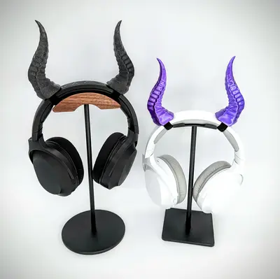 BeamTeam3D Spiky Horns - Cosplay, Eco-Friendly Devil Horns with Hook and Loop Straps