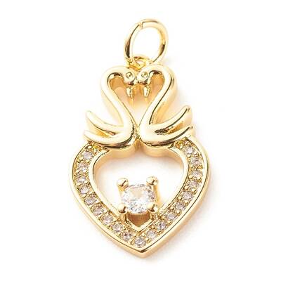 Brass Micro Pave Clear Cubic Zirconia Pendants