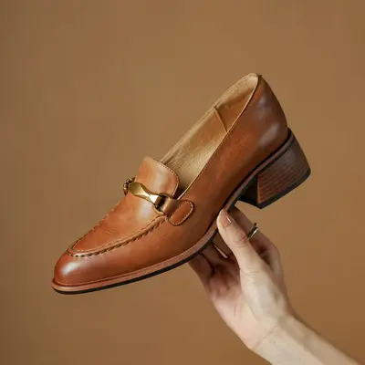 CHIKO Braith Round Toe Block Heels Loafers Shoes