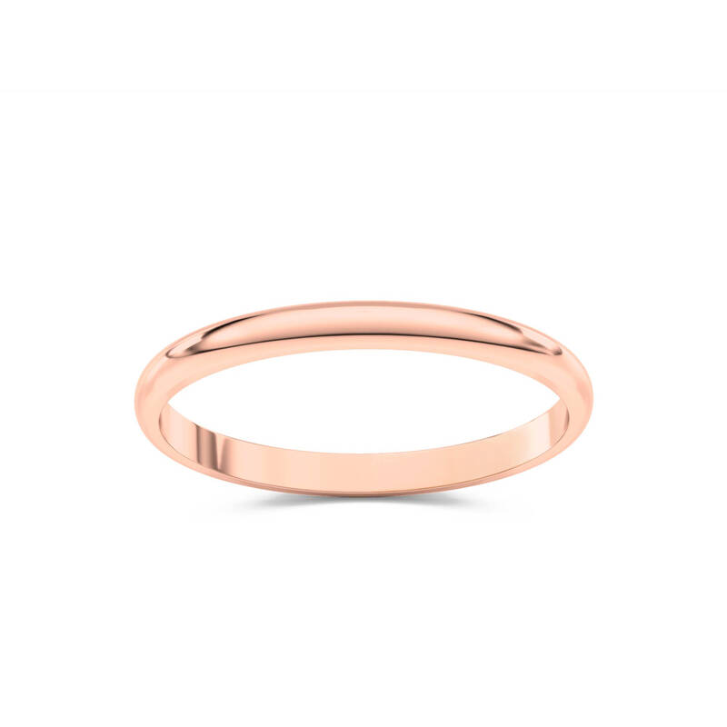 Veda Wedding Band | 10K Rose Gold 2mm