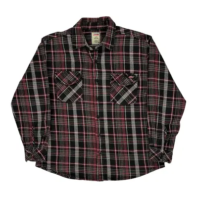 Dickies Checked Flannel Shirt - Large Red Cotton
