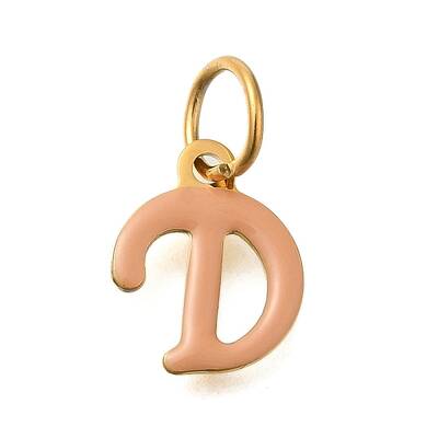 Ion Plating(IP) 304 Stainless Steel Enamel Alphabet Charms