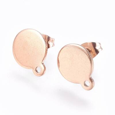 Ion Plating(IP) 304 Stainless Steel Stud Earring Findings