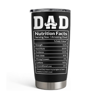 Sandjest Dad Nutrition Facts 20oz Tumbler, Stainless Steel Vacuum Insulated Portable Travel Mug, Coffee Thermal Cup, Husband ...