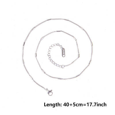 Non-Tarnish 2mm Unisex 304 Stainless Steel Curb Chains Necklaces with Tube