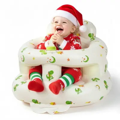 Inflatable Baby Seat for Babies 3-36 Months, Floor Chair with Built-in Air Pump, Infant Support Seat for Sitting & Learning t...