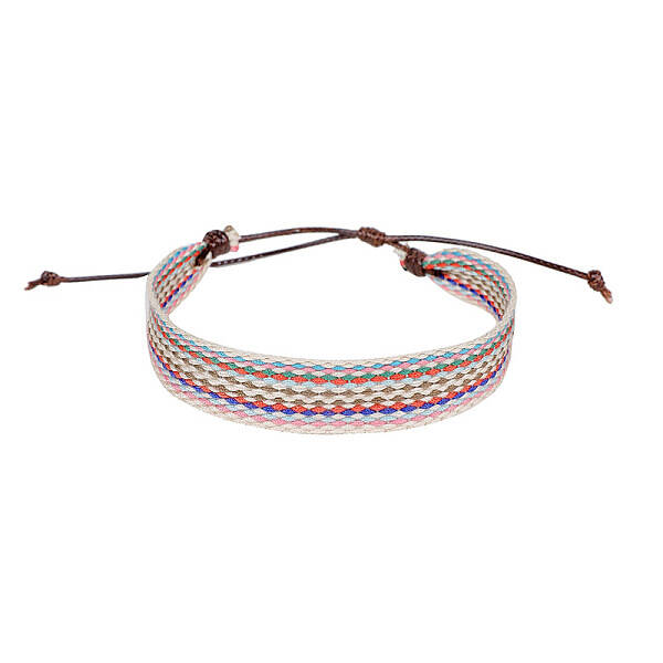 Cotton Flat Cord Bracelet with Wax Ropes