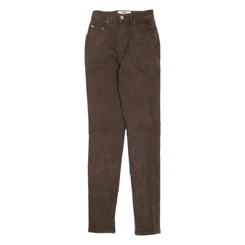 LEVI'S 498 Womens Jeans Brown Slim Skinny 90s W22 L30