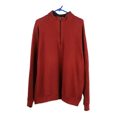 Columbia 1/4 Zip - 2XL Red Cotton
