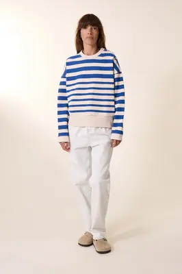 Sweatshirt Siena Siena Jc54 Strip Off-White | Color: OFF WHITE | Size: S