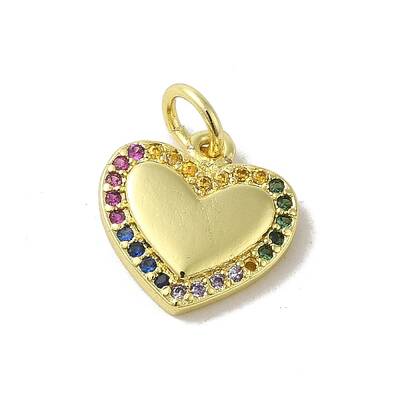 Real 18K Gold Plated Brass Pave Cubic Zirconia Pendants