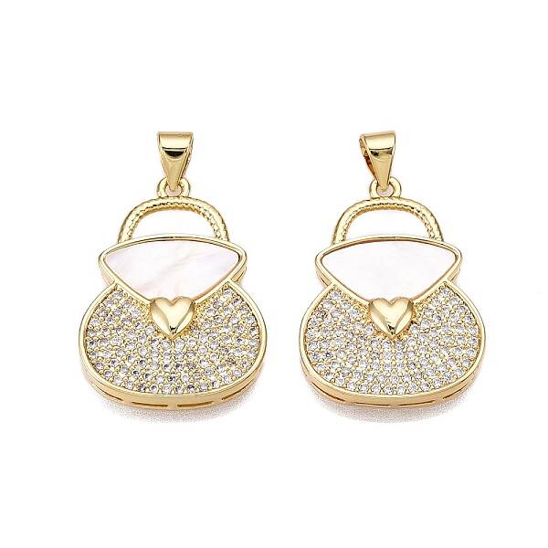 Brass Micro Pave Clear Cubic Zirconia Pendants