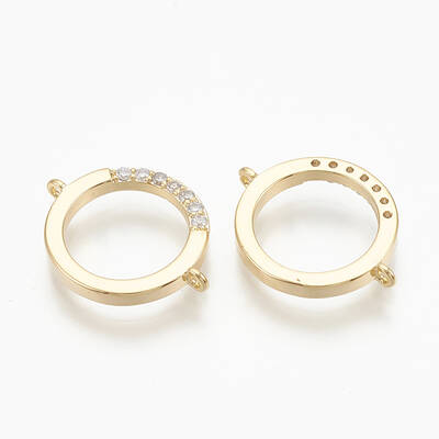 Brass Micro Pave Cubic Zirconia Links