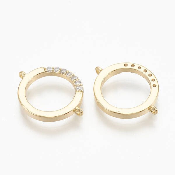 Brass Micro Pave Cubic Zirconia Links