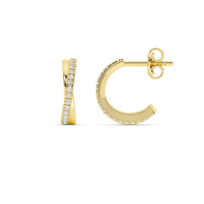 Gia Dainty Lab Grown Diamond Huggie Earrings | Yellow Gold 1/5 ct. tw.
