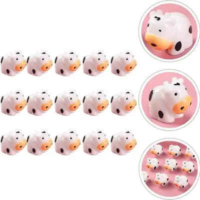 Mini Cow Figurines (20pcs/set), Cute Cow Shaped Resin Figurines, DIY Toy For Teenager, Micro Landscape Ornaments Kit