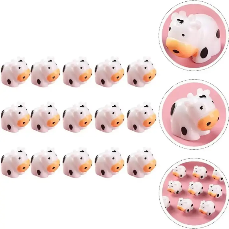 Mini Cow Figurines (20pcs/set), Cute Cow Shaped Resin Figurines, DIY Toy For Teenager, Micro Landscape Ornaments Kit