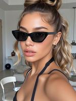 Unisex Vintage Trendy Cat Eye Frame Sunglasses, Retro Outdoor Sports Sunglasses, Fashionable Sunglasses for Men & Women for E...