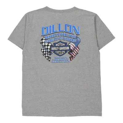 Omaha, Nebraska Harley Davidson Graphic T-Shirt - Large Grey Cotton