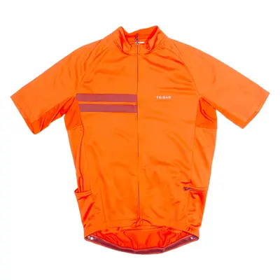 TRIBAN Cycling Zip Up Mens Jersey Orange High Neck S