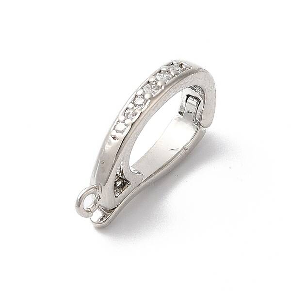 Brass Micro Pave Clear Cubic Zirconia Enhancer Shortener Pendant Bails