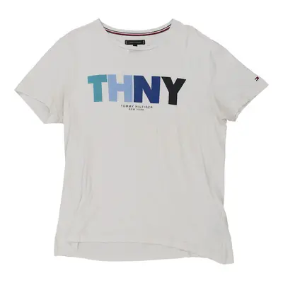 Tommy Hilfiger T-Shirt - Large White Cotton