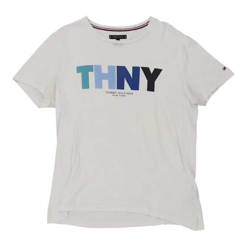 Tommy Hilfiger T-Shirt - Large White Cotton