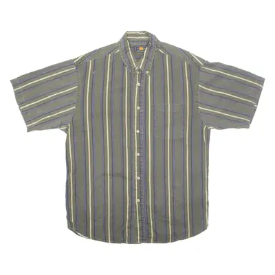 ROUTE 66 Mens Shirt Green Pinstripe M