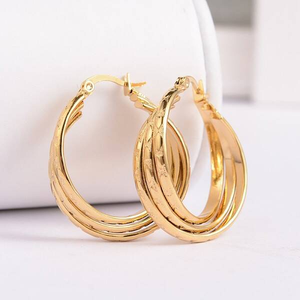 New Fashion 304 Stainless Steel Hoop Earrings