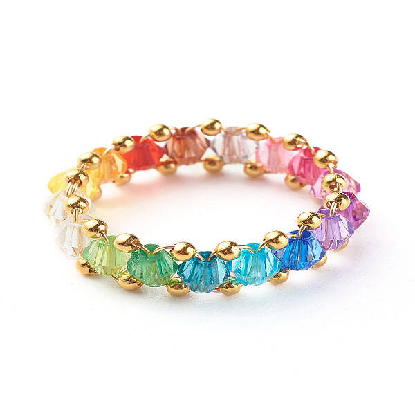 Transparent Acrylic Beads Finger Rings