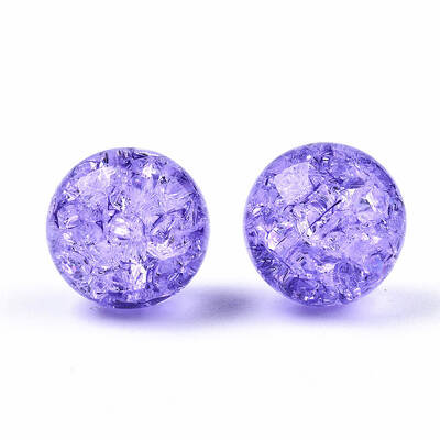 Transparent Crackle Acrylic Round Beads Strands
