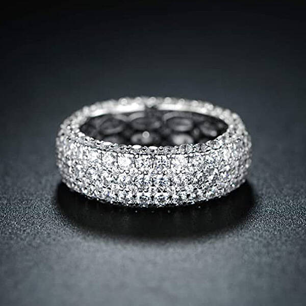 Brass Micro Pave Clear Cubic Zirconia Finger Rings