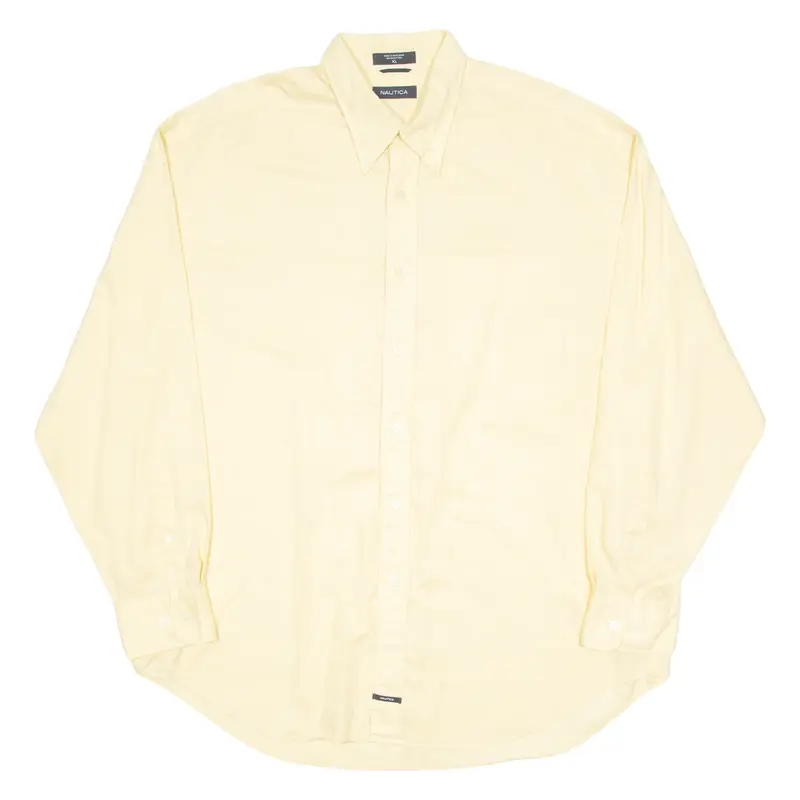 NAUTICA Mens Plain Shirt Yellow Long Sleeve XL