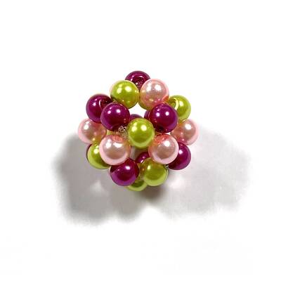 Baking Painted Pearlized Glass Pearl Woven Beads
