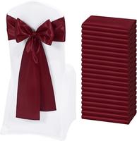 REWOMC 50 Pack Satin Chair Sash Chair Decorative Bow Designed for Thanksgiving Wedding Banquet Party Home Kitchen Decoration