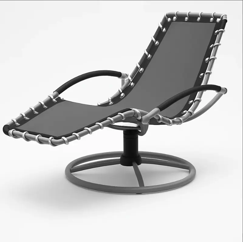Garvee Spring Rocking Patio Chaise Lounge Chair, Outdoor Adjustable Reclining Sun Lounger with High-Back Textilene Mesh, Ergo...