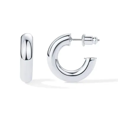 PAVOI 14K Gold Plated Lightweight Chunky Open Hoops Earrings for Women | Rhodium and Yellow Thick Infinity Gold Hoops Earring...