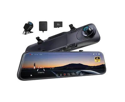 Pelsee P12 Pro 4K Mirror Dash Cam, 12'' Rear View Mirror Camera Smart Driving Assistant w/ADAS and BSD,2160P Front and Rear C...